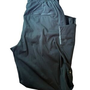 Men's Black Athletic Golf Rain Pants with Reflective Trim
